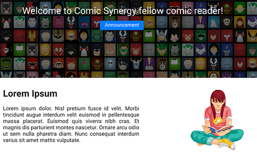 Comic Synergy Web Design